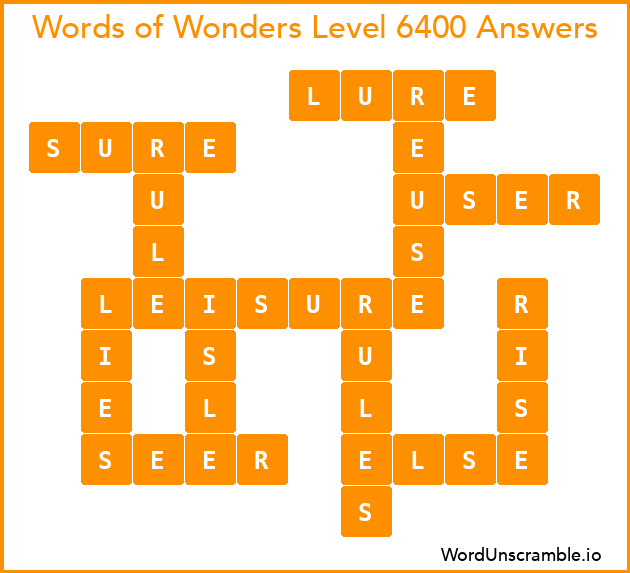 Words of Wonders Level 6400 Answers