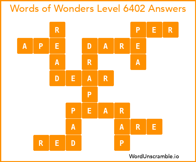 Words of Wonders Level 6402 Answers