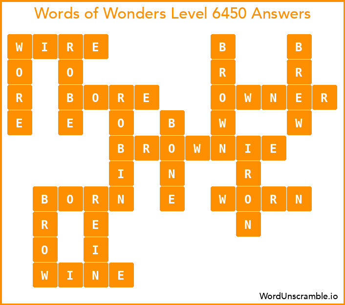 Words of Wonders Level 6450 Answers