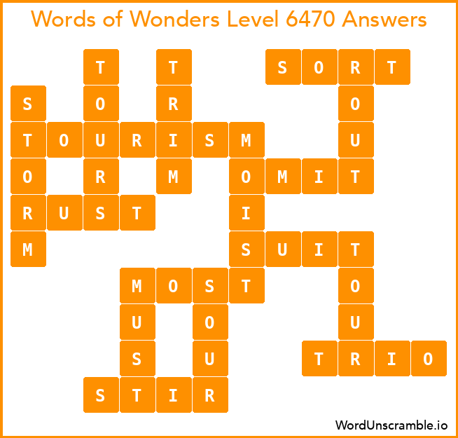Words of Wonders Level 6470 Answers