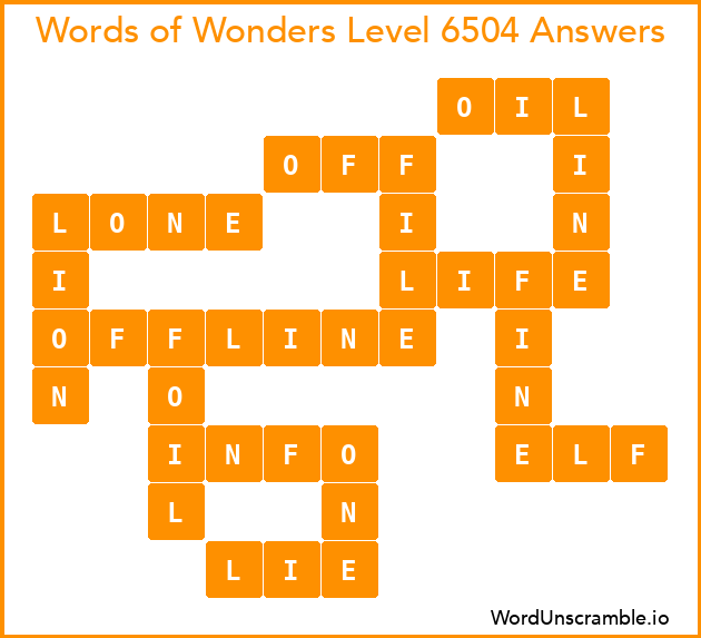 Words of Wonders Level 6504 Answers