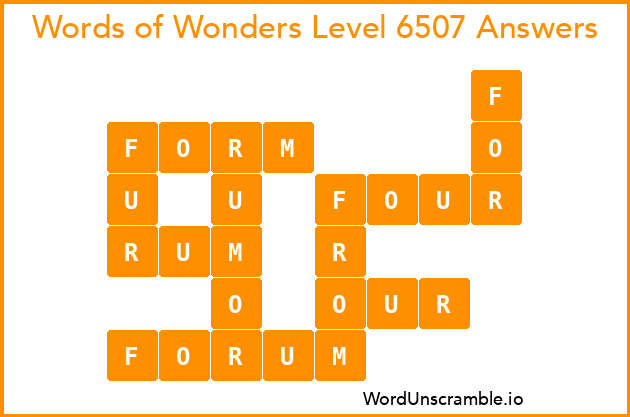 Words of Wonders Level 6507 Answers