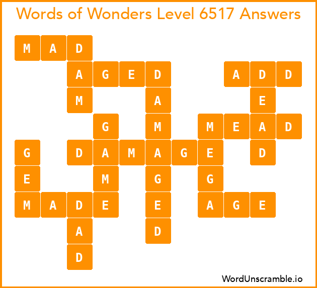 Words of Wonders Level 6517 Answers