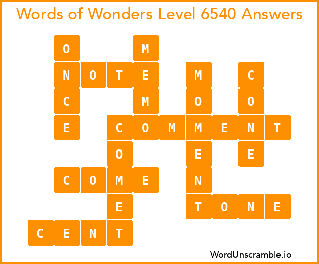 Words of Wonders Level 6540 Answers