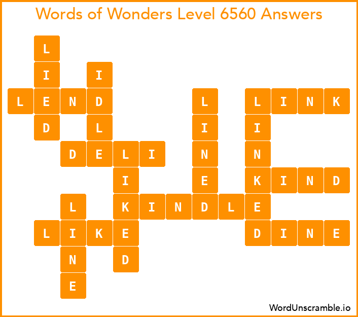 Words of Wonders Level 6560 Answers