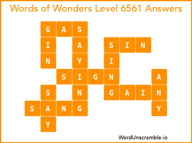 Words of Wonders Level 6561 Answers