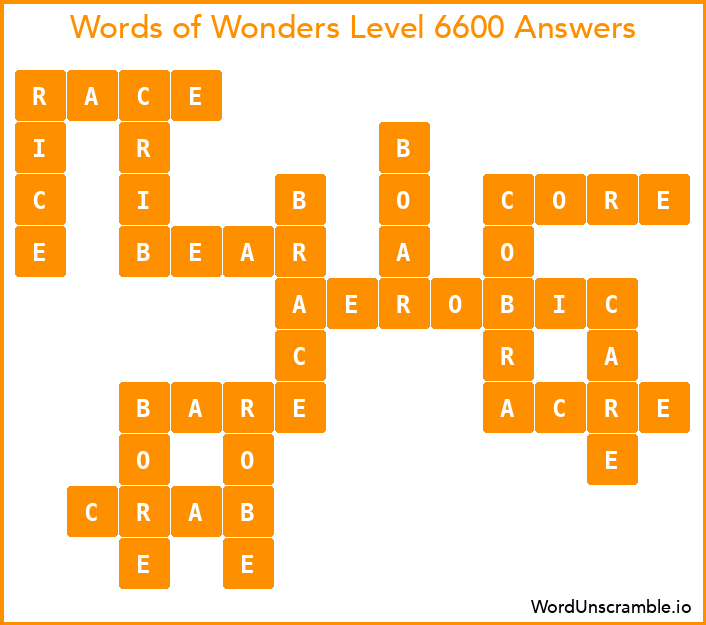 Words of Wonders Level 6600 Answers