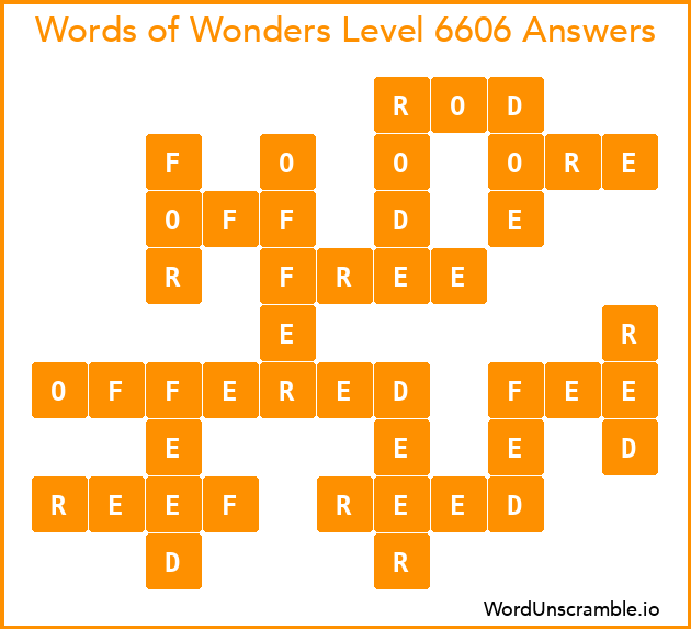 Words of Wonders Level 6606 Answers