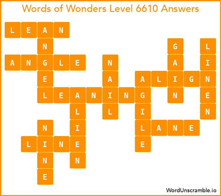 Words of Wonders Level 6610 Answers