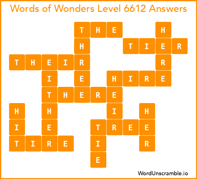 Words of Wonders Level 6612 Answers