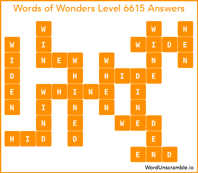 Words of Wonders Level 6615 Answers