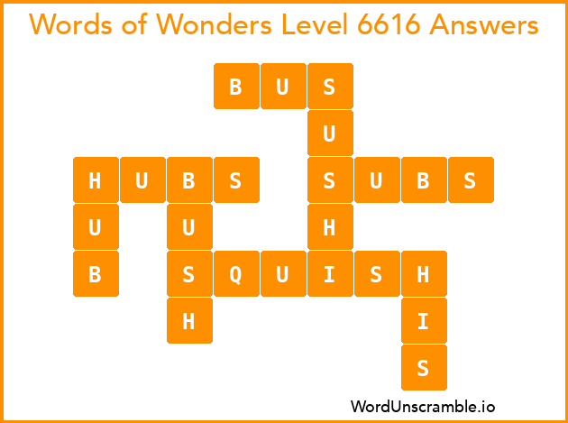 Words of Wonders Level 6616 Answers