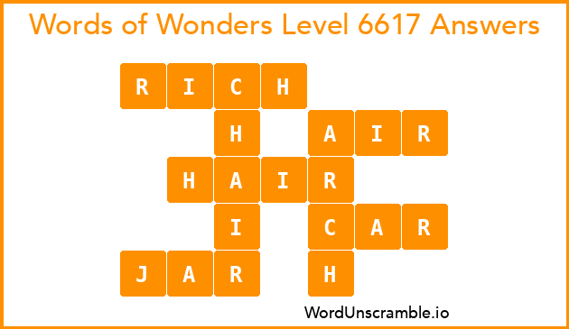 Words of Wonders Level 6617 Answers