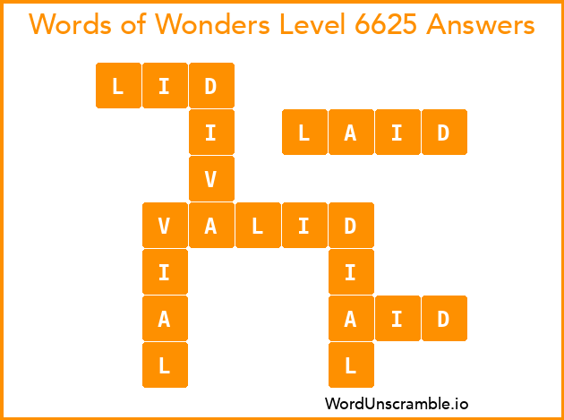 Words of Wonders Level 6625 Answers