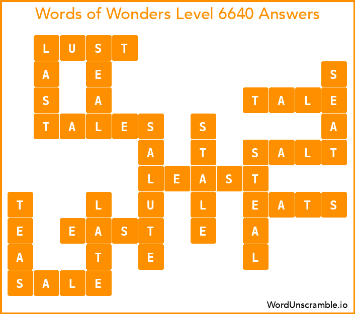 Words of Wonders Level 6640 Answers