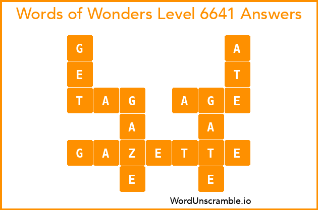 Words of Wonders Level 6641 Answers