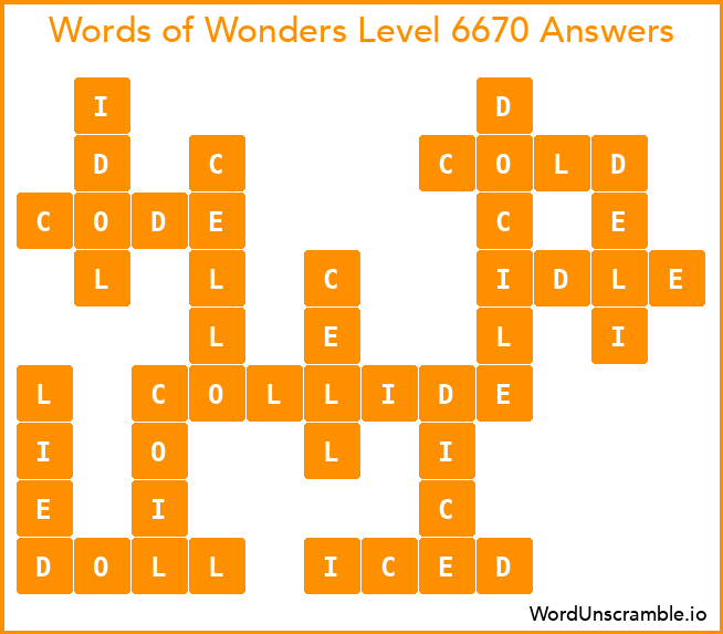 Words of Wonders Level 6670 Answers
