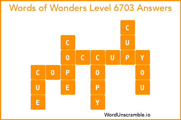 Words of Wonders Level 6703 Answers