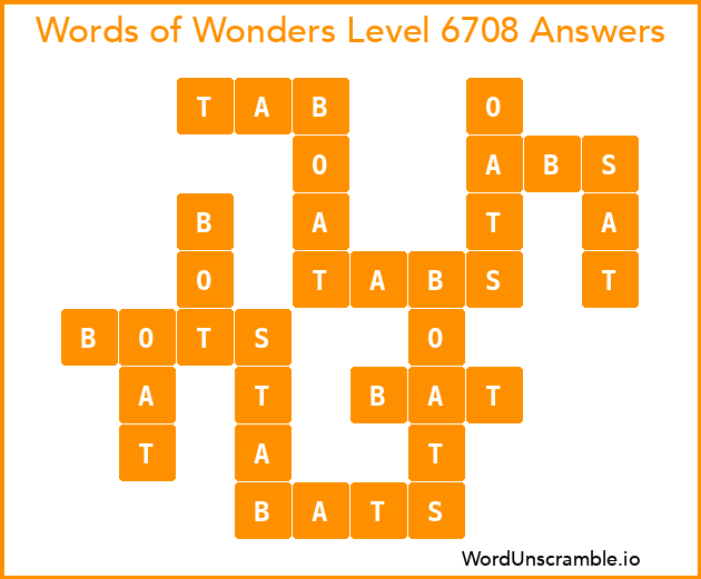 Words of Wonders Level 6708 Answers