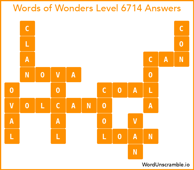 Words of Wonders Level 6714 Answers