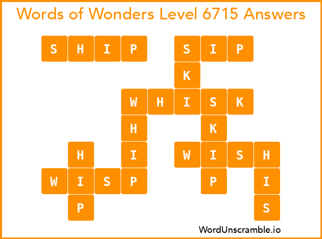 Words of Wonders Level 6715 Answers