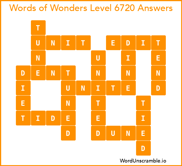 Words of Wonders Level 6720 Answers
