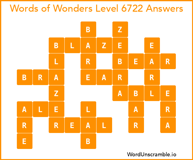 Words of Wonders Level 6722 Answers