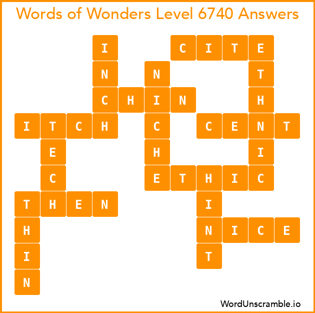 Words of Wonders Level 6740 Answers