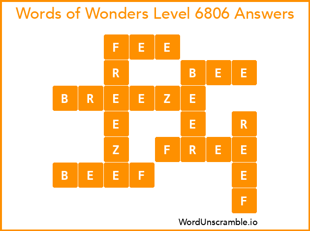 Words of Wonders Level 6806 Answers