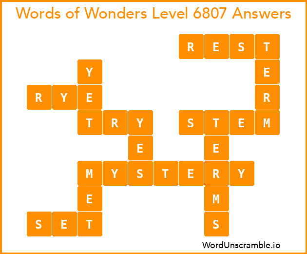 Words of Wonders Level 6807 Answers