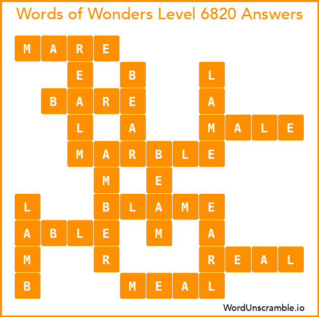 Words of Wonders Level 6820 Answers