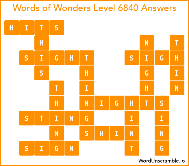 Words of Wonders Level 6840 Answers