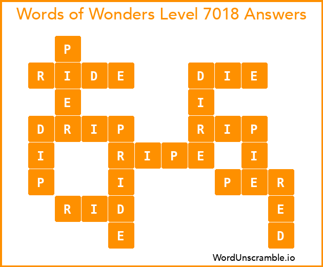 Words of Wonders Level 7018 Answers