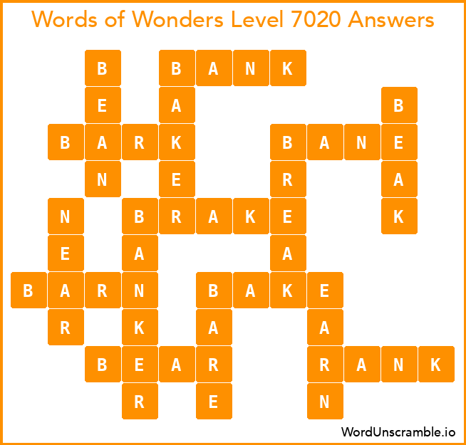Words of Wonders Level 7020 Answers