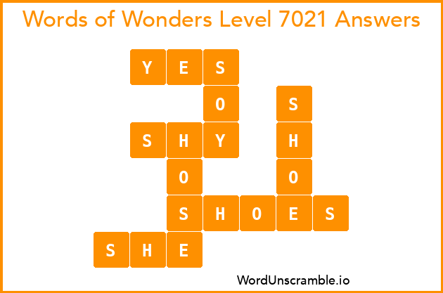 Words of Wonders Level 7021 Answers