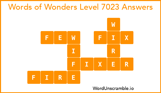 Words of Wonders Level 7023 Answers
