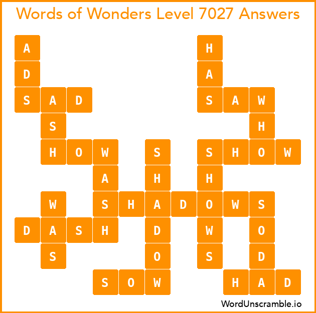 Words of Wonders Level 7027 Answers