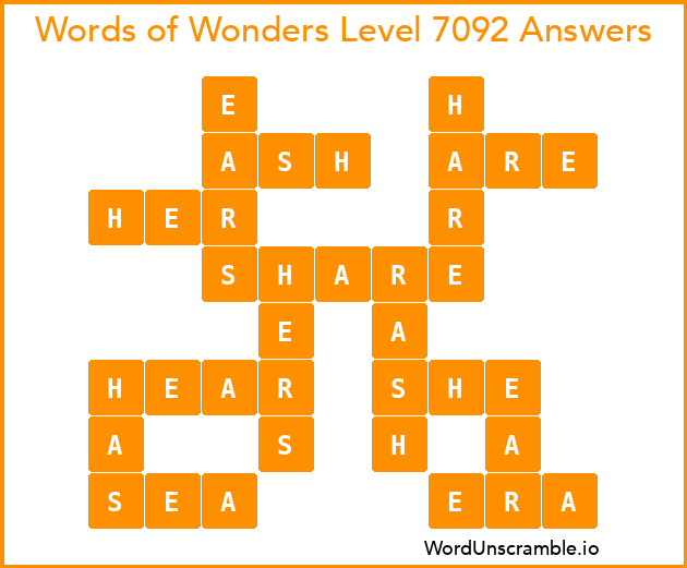Words of Wonders Level 7092 Answers