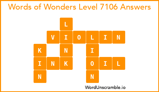 Words of Wonders Level 7106 Answers
