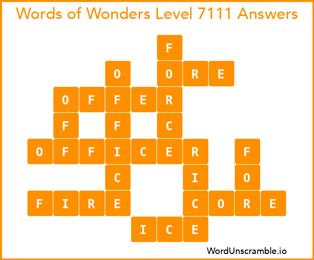 Words of Wonders Level 7111 Answers