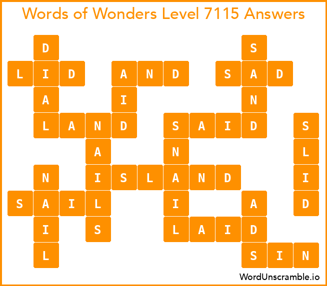 Words of Wonders Level 7115 Answers