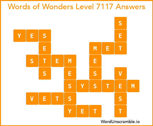 Words of Wonders Level 7117 Answers