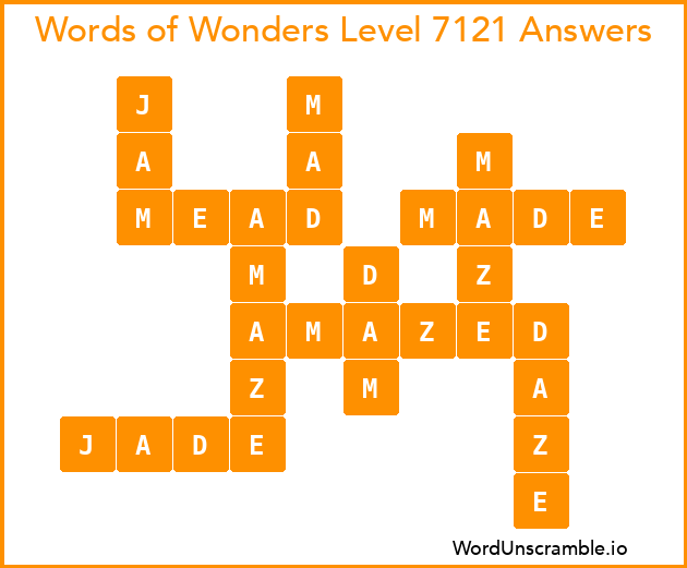 Words of Wonders Level 7121 Answers