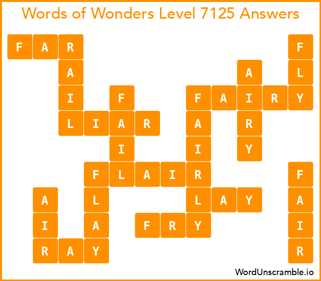 Words of Wonders Level 7125 Answers