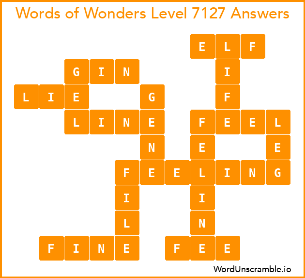 Words of Wonders Level 7127 Answers