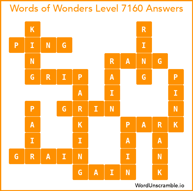 Words of Wonders Level 7160 Answers