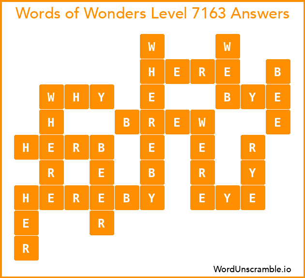 Words of Wonders Level 7163 Answers