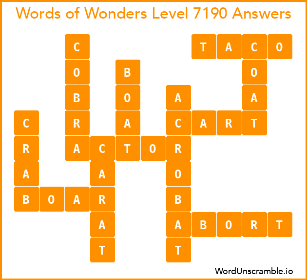 Words of Wonders Level 7190 Answers