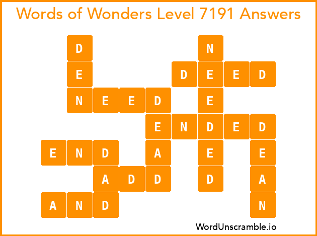 Words of Wonders Level 7191 Answers