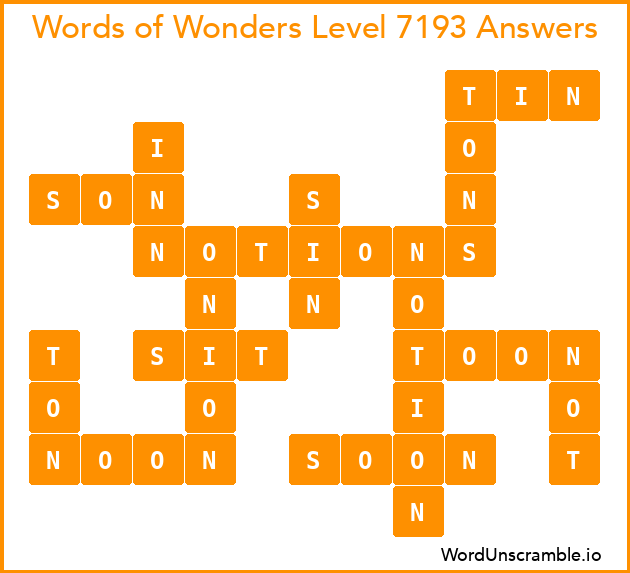 Words of Wonders Level 7193 Answers